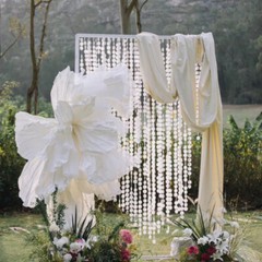 1-4M 10 Strings Round Sequin Background Hanging Silver Wall Party Birthday Decor