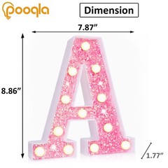 LED Marquee Letter Lights, Light Up Pink Letters Glitter Alphabet Letter Sign…