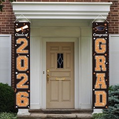 Orange & Black Graduation Banner for Class of 2026 – Indoor/Outdoor Flag 71″x12″