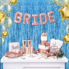 5 PCS Sky Blue Foil Fringe Curtains 3.28×6.56 Ft Metallic Tinsel Backdrop