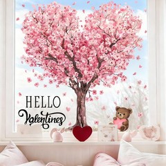 Heirloom Haven 6 Sheets Large Valentine’s Day Window 32 inches, Pink