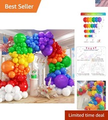 412pcs Rainbow Balloon Arch Kit Assorted Colors 18 12 10 5 Inch, Different Si…