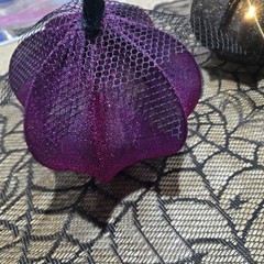 Halloween Spider Web Table Runner 72″ 6 Led Lit Pumpkins Purple Black Orange
