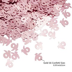 Rose Gold 16th Birthday Metallic Sequins Sweet 16 Confetti for Table Decor