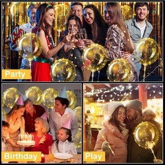 10/20/30/40/50PCS LED Light Up BOBO Balloons String Light Decor Birthday Wedding