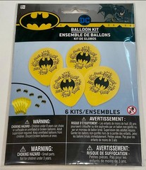 BATMAN DC COMICS SUPERHERO PARTY DECOR KIT (6 Balloons & 6 Bat Stick Ons) NEW