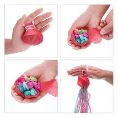20Pack No Mess streamers,Romantic Colorful Hand Throw Streamers Poppers