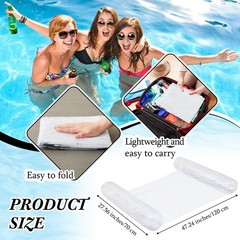 Pool Float Hammock Inflatable Water Glitter 4-in-1 Multi-Purpose Inflatable S…