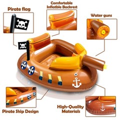 Inflatable Pirate Ship Pool Floats Kids 311 Years Toddler Pool Floaties with …