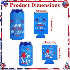 8 PCS Patriotic Can Cooler Sleeves Bulk Independence Day Decorations American Fl