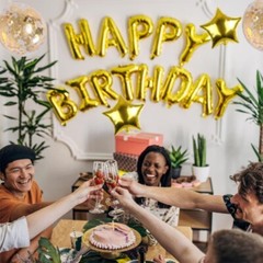 Happy Birthday Banner & Balloon Kit – 25pcs Blue Party Decor Set with Letters
