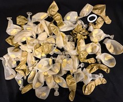 70 Piece Balloon Arch Spray Collection Latex Gold & Clear Gold Filled Balloons