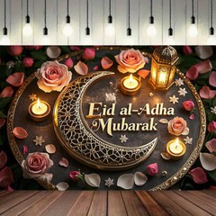 Eid Mubarak Party Background Eid Al Adha Islamic Holiday Art Decoration Backdrop