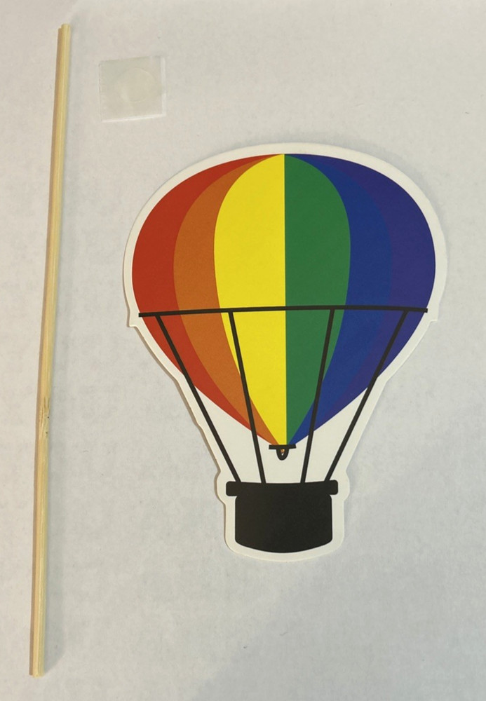 Rainbow Photo Prop/Decor, Includes 7.75” Stick/Adhesive, 4.75”x3.75”, Cardstock