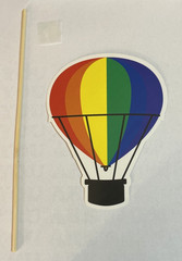 Rainbow Photo Prop/Decor, Includes 7.75” Stick/Adhesive, 4.75”x3.75”, Cardstock