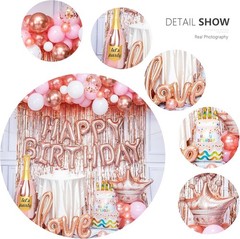 Juego De Rose Gold Decoracion De Cumpleaños Globos Fondos Para Mujer En Oferta