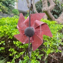 Tasteful 5.58ft Metal Windmill Decor with Functional Water Control Feature