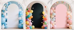 Wedding Arch Backdrop Cover 7.2FT Arch Covers Fitted Stretchy Spandex Round