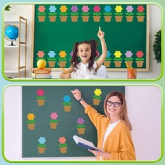 100 PCS Colorful DoubleSided Spring Flower Paper Cutouts Classroom Decor