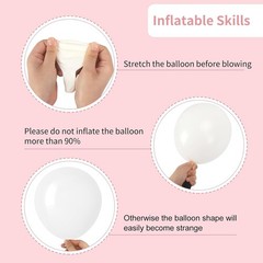 RUBFAC White Balloons 129pcs Different Sizes 18 12 10 5 Inch for Garland Arch, L