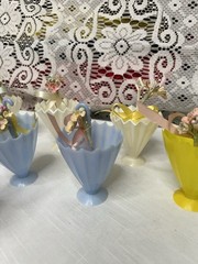 VTG 1960 Baby Shower Decorations Umbrellas Lot Of 9 Made In Hong Kong