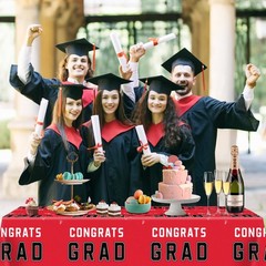 Graduation Party Decorations 2026 – Plastic Red Tablecloth for Graduation Decor.