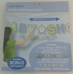 Carters NEW Jumbo Letter Banner Kit With Mini Banner Baby Shower Birthday