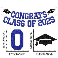 1pc, 2025 Graduation Vinyl Background Photo Frame and 1set Congrats Class