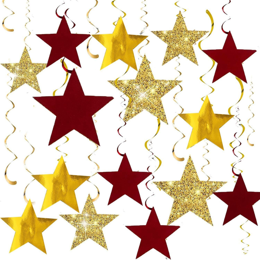 Burgundy Gold Graduation Decorations Class of 2026/Maroon Gold Graduation Star P
