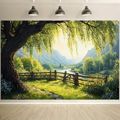 1pc Garden Party Backdrop Banner – Serene Landscape Decoration Outdoor Events ♤