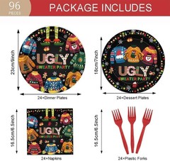 Christmas Ugly Sweater Disposable Tableware Set (Plates, Napkins, Forks)