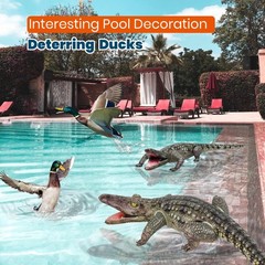 Inflatable Alligator Pool Toys Realistic Blow up Alligator Deco Animal Reptile P