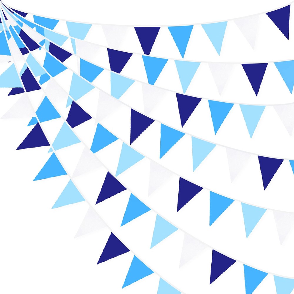 10M/32Ft Royal Blue Party Decorations Triangle Flag Pennant Bunting Fabric Ga…