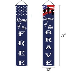 Patriotic Soldier Porch Banners for Memorial, 4th of July, Veterans, Labor Day
