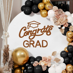 Brown Felt Congrats Grad Sticker Sign for Backdrop Graduation Decor for Party Co