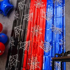 Spider Web Birthday Decorations, 2 Pack Spider Party Red Black and Blue