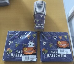ICELAND LIMITED EDITION HALLOWEEN BLUE SPOOKY GHOST PARTY CUPS & 2 X NAPKINS NEW