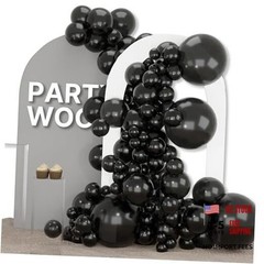 Black Balloons 155 pcs Different Sizes of 18 12 10 5/10/12/18 inch Black-3052