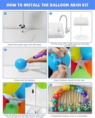TEKXYZ Balloon Arch Stand Kit, 10FT Wide & 7.5FT High Adjustable Balloon Arch Fr