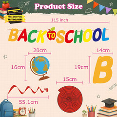 Back to School Decorations – Hanging Swirls Back to School Banner Sign Decoratio