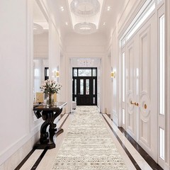 Moroccan Washable Hallway Runner Rug – 2’6″ x 12′ (Rectangular), Beige