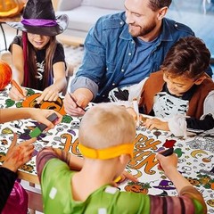 Halloween Giant Coloring Poster/Tablecloth Halloween Black and Orange