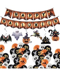 46PCS Halloween Party Decoration Accessories Set, Happy Halloween