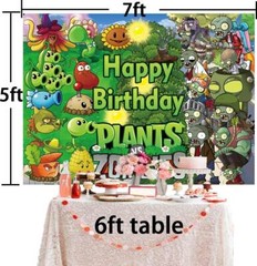 Plants vs Zombies Party Supplies Birthday Decor Banner Backdrop Vinyl 7x5ft