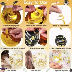 Graduation Decorations Class of 2025, Black and Gold Graduation Balloons with Gr