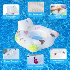 Inflatable Pool Floats Chair with Color Changing Light, Solar Water Floats fo…