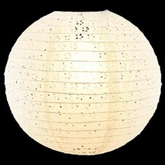 Quasimoon 16″ Round Eyelet Paper Lantern – White (10 PACK) by PaperLanternStore