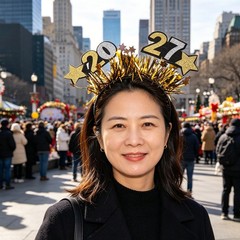 4Pcs Reusable 2027 New Year Headbands Party Tiara Headpieces with Star Design