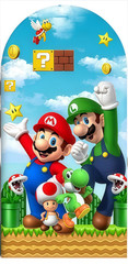 Super Mario Bros Arch Backdrop Cover Background Kids Birthday Party Banner Decor