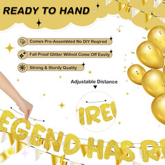 Pre Strung the Legend Has Retired Glitter Banner 9.8 ft Retirement Banner Retire